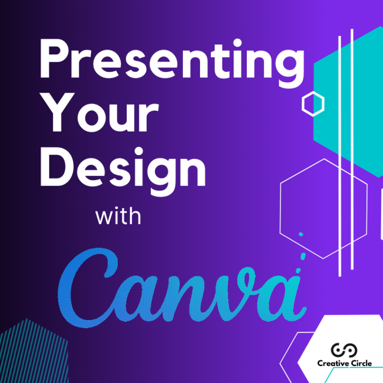 Page 1 of 6, Square Post on how to Present your design in Canva.