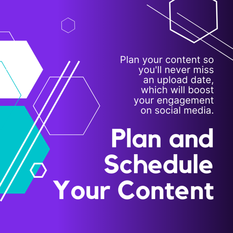 Page 5 of 6, Square Post on how to Present your design in Canva. Content: Plan and schedule your content.