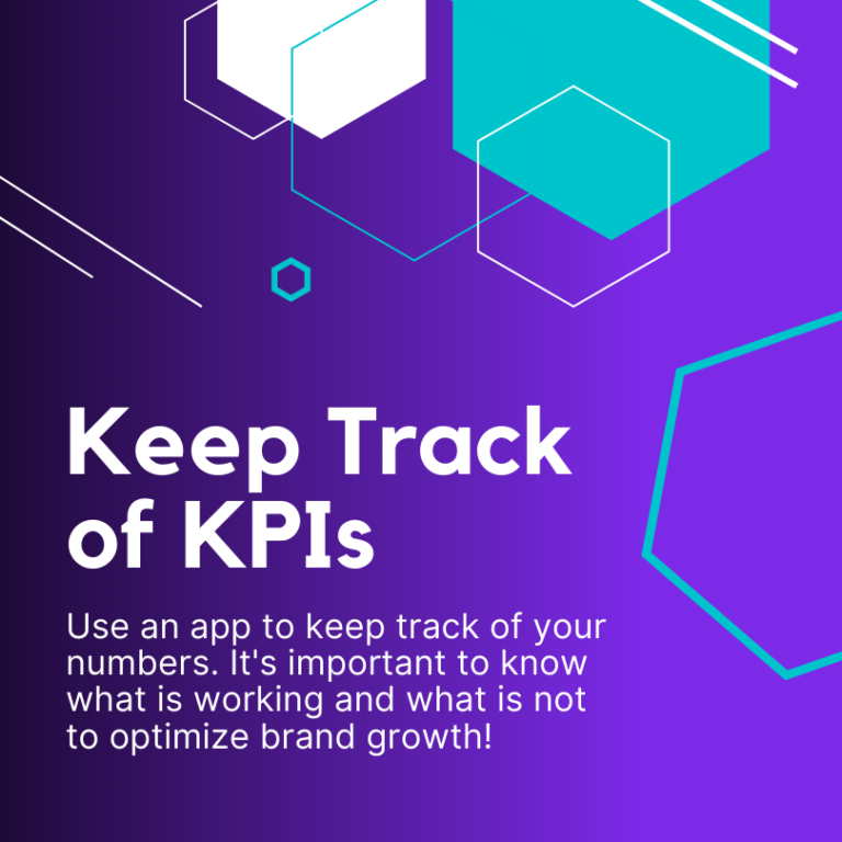 Page 6 of 6, Square Post on how to Present your design in Canva. Content: Keep Track of KPI's.